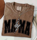MAMA Checkered lightening bolt shirt