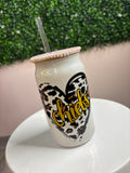 16oz cheetah heart cheifs cup