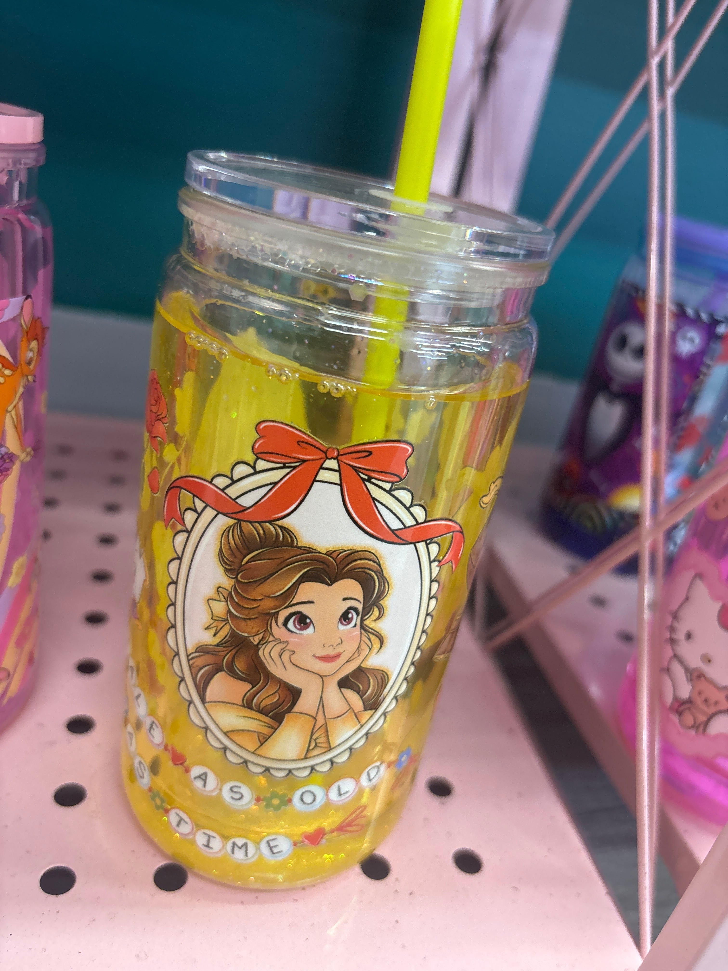 16oz snowglobe Beauty and Beast cup