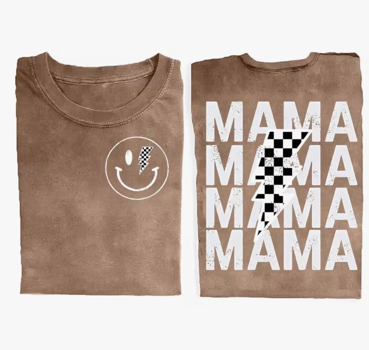 Smiley MAMA checkered shirt