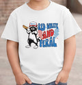 KIDS red white & feral shirt