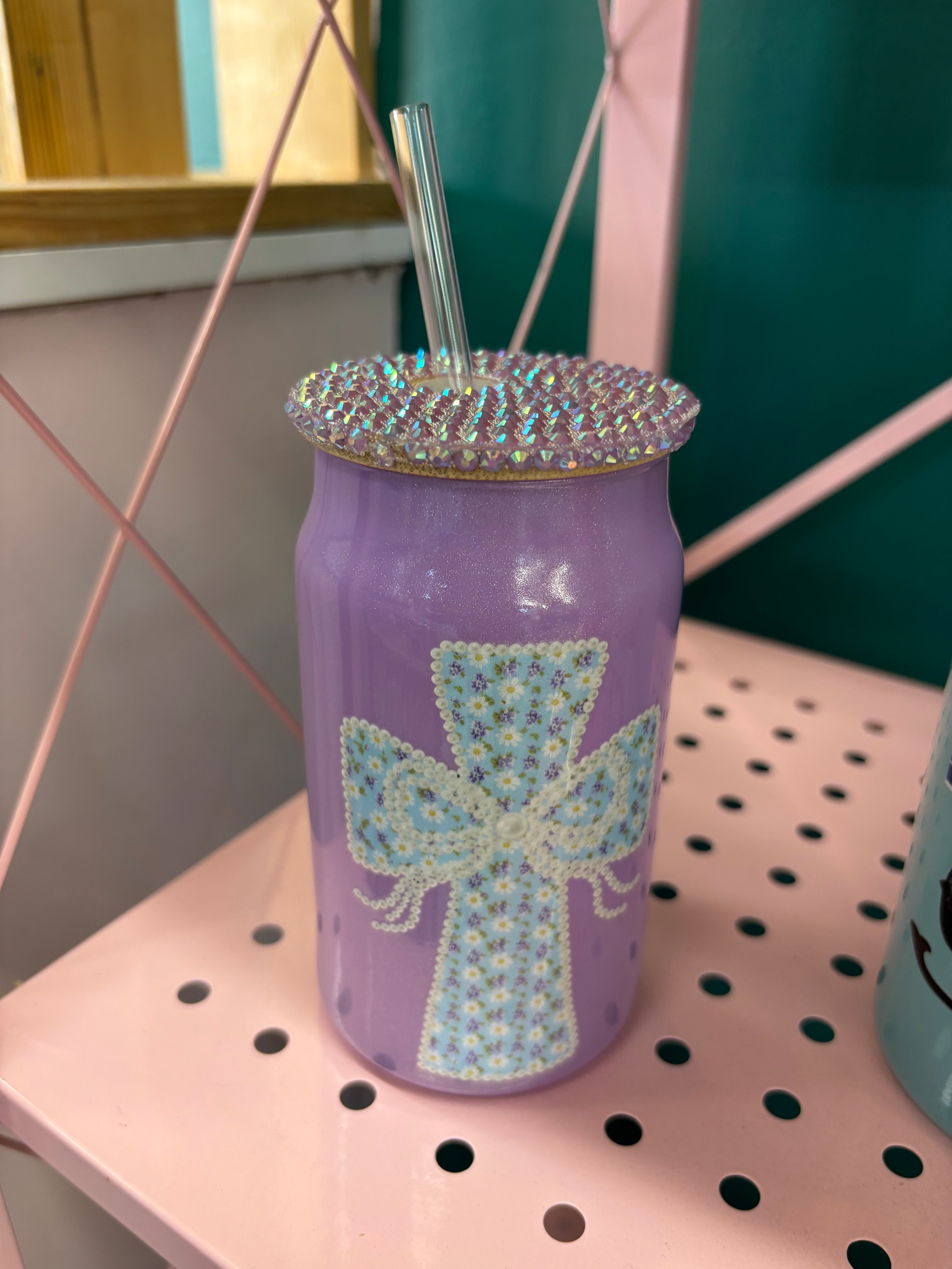 16oz purple cross cup