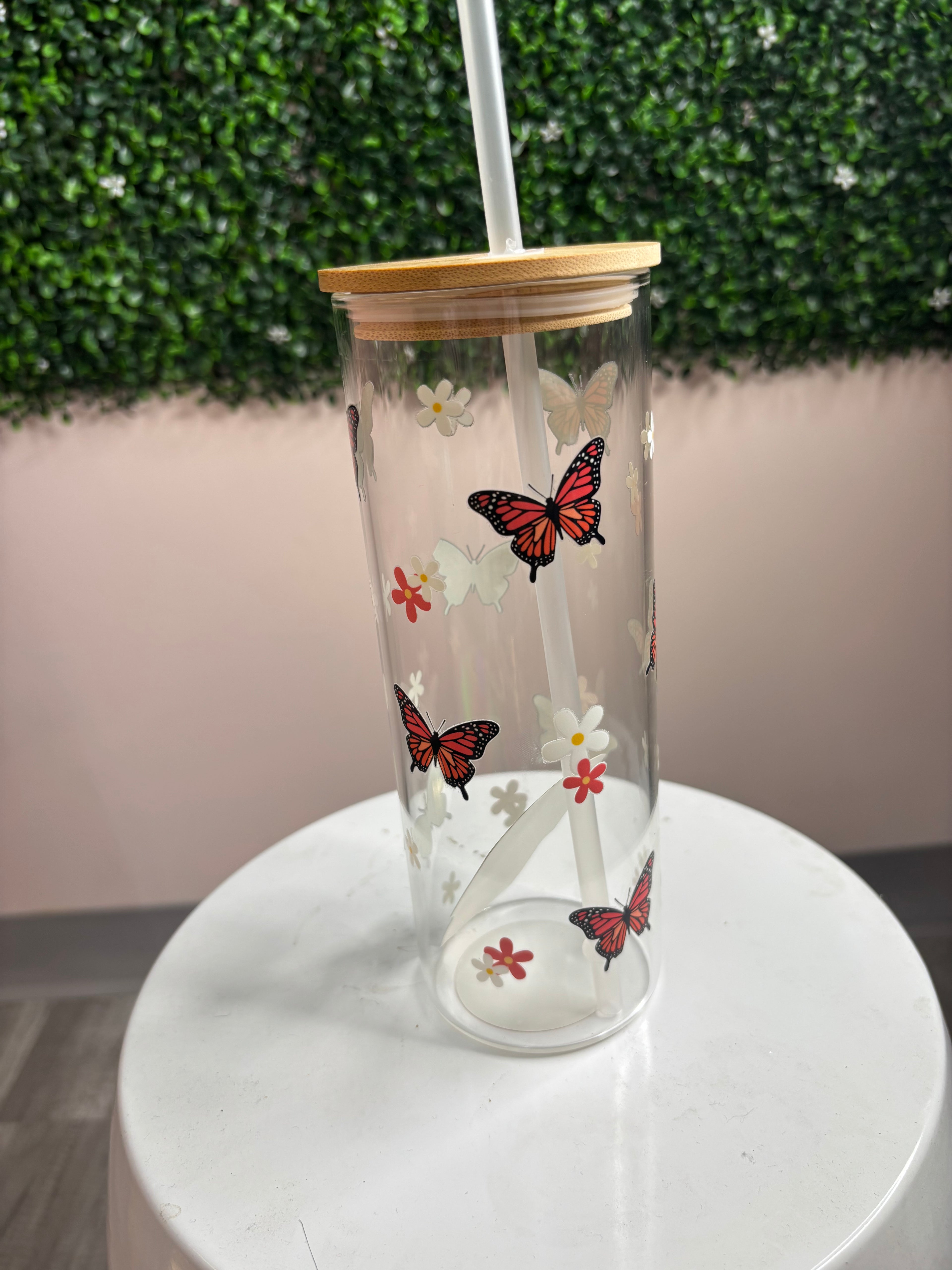 20oz flower&butterfly cup