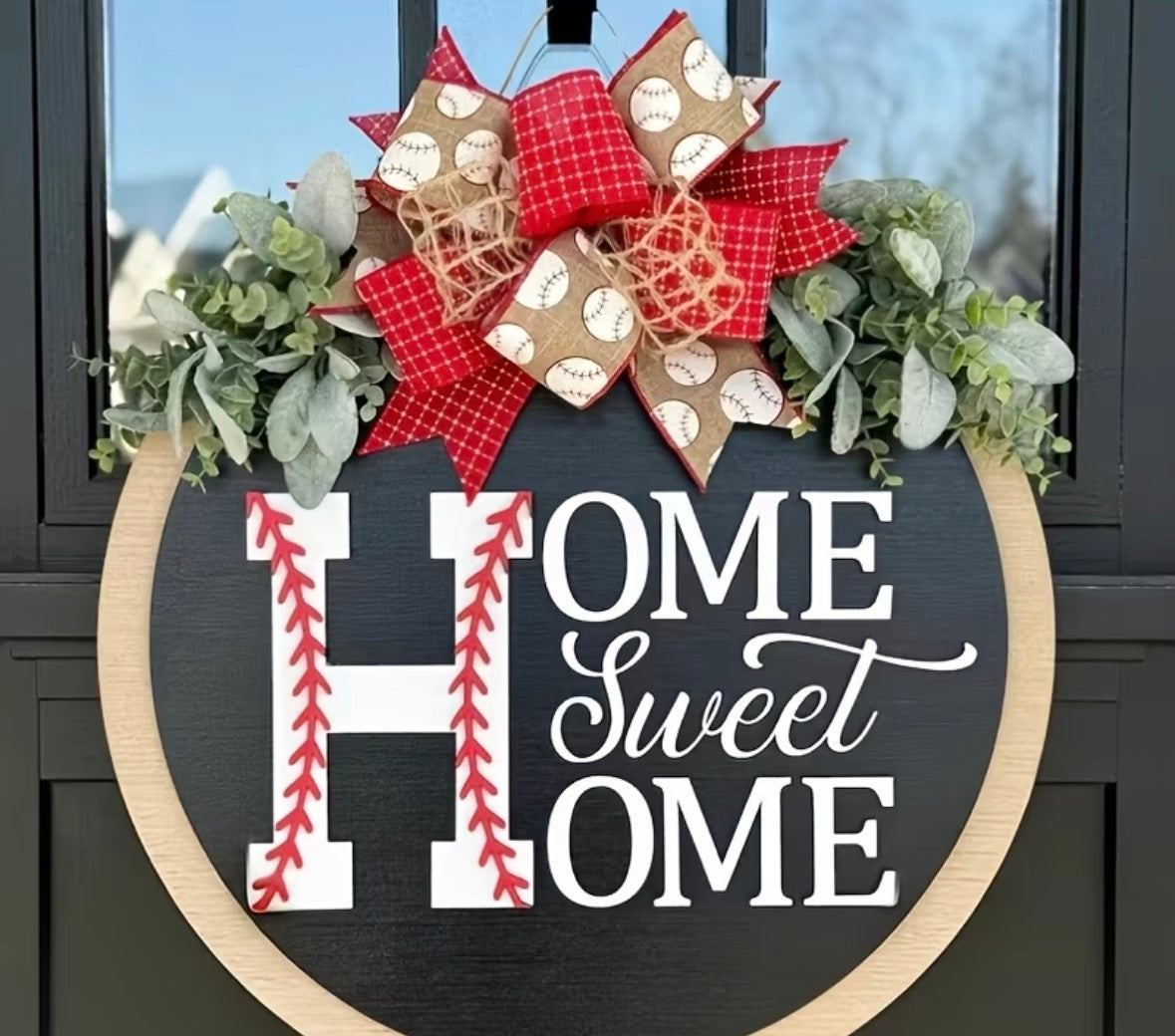 Baseball home sweet home sign
