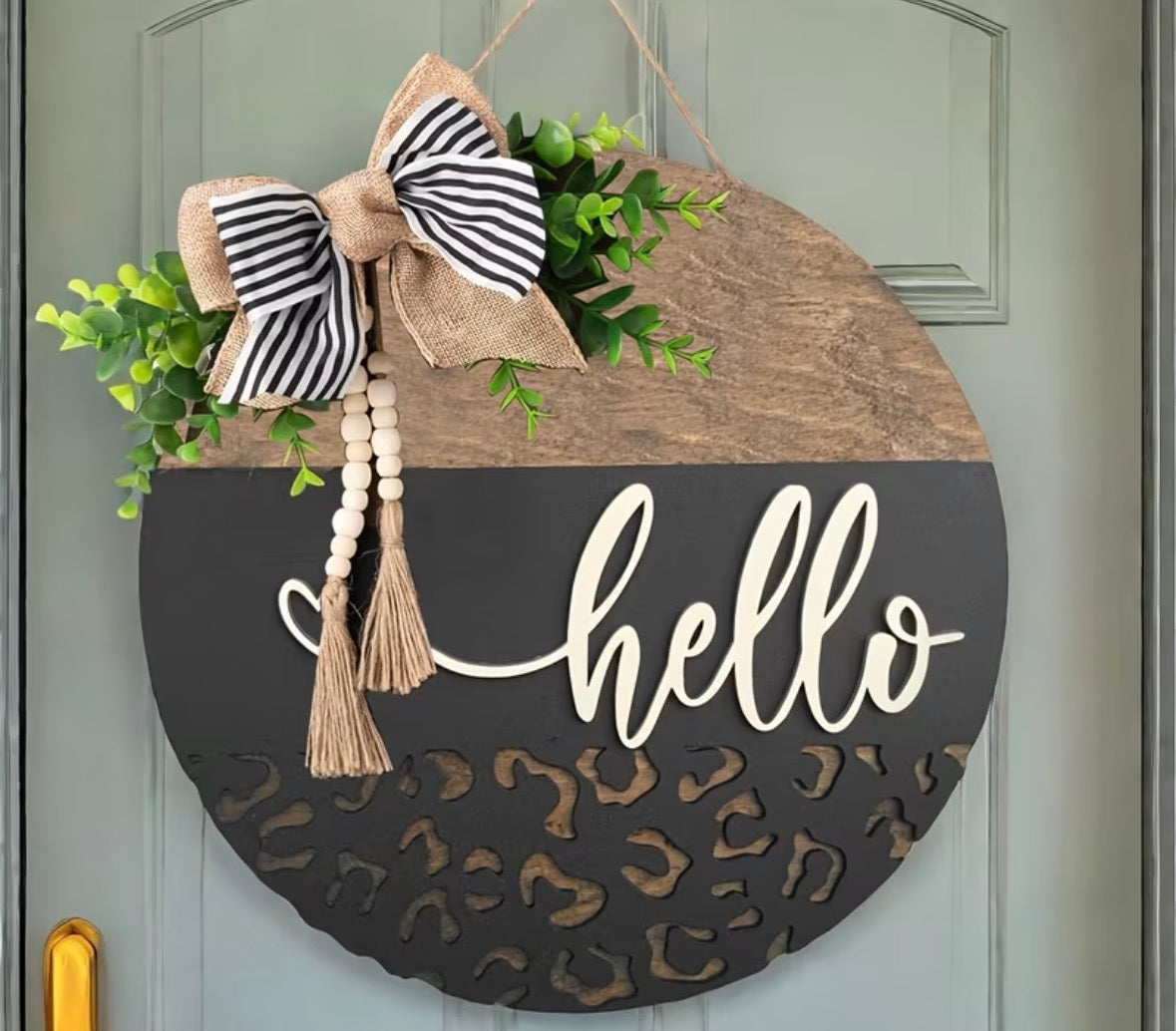 Hello door sign