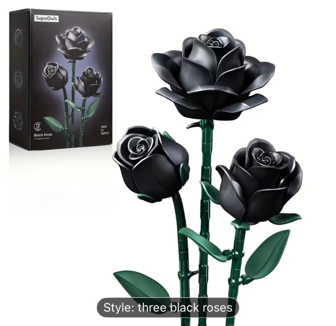 Black flowered Lego kit