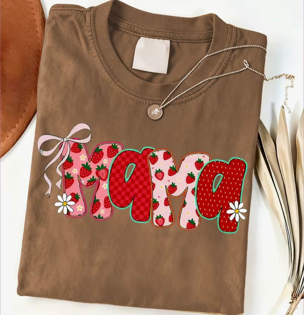 MaMa Strawberry Themed Shirt