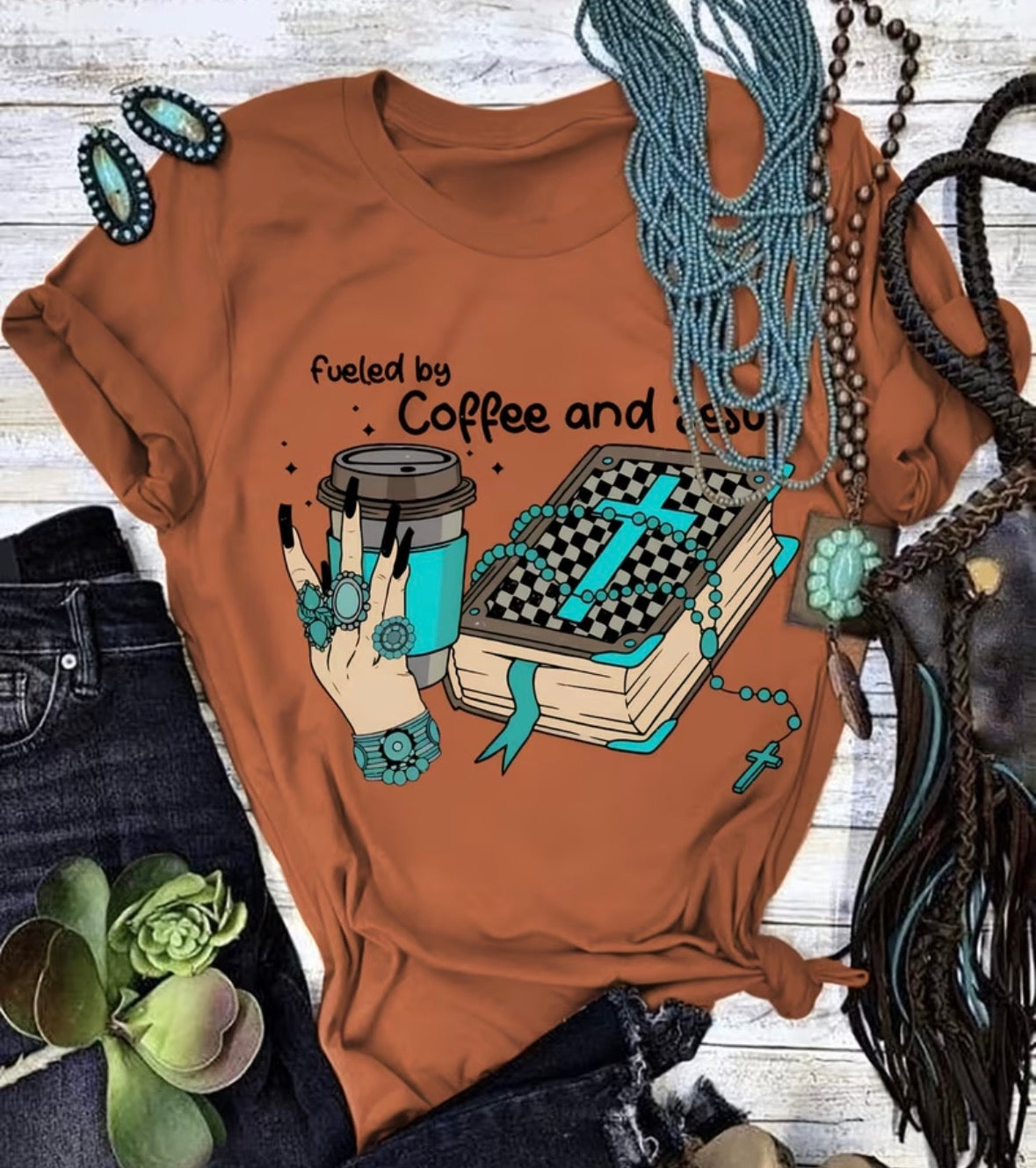 Fuled by Coffee and Jesus shirt